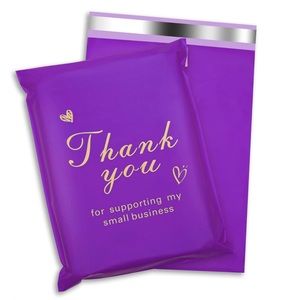 12 PCS - 15.5 x 12" Bright Purple Thank You Polymailers